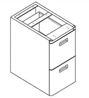 B front suspended pedestal filing cabinet