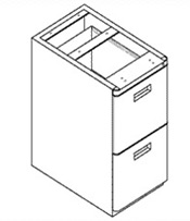 Pedestal style filing cabinet