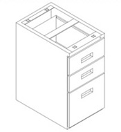 Pedestal style SA-front filing cabinet